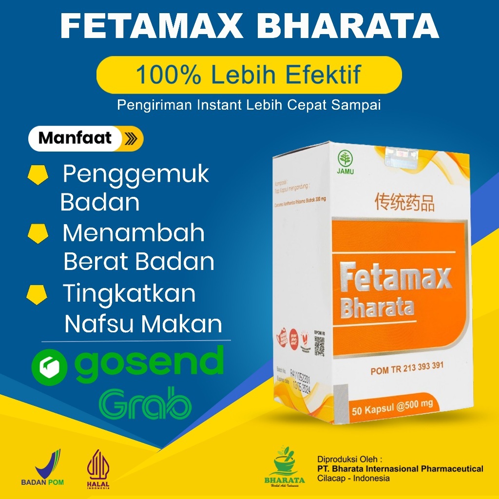 Obat Gemuk dan Menambah Berat Badan Permanen Paling Ampuh 100% Asli Resmi BPOM Fetamax Bharata Herba