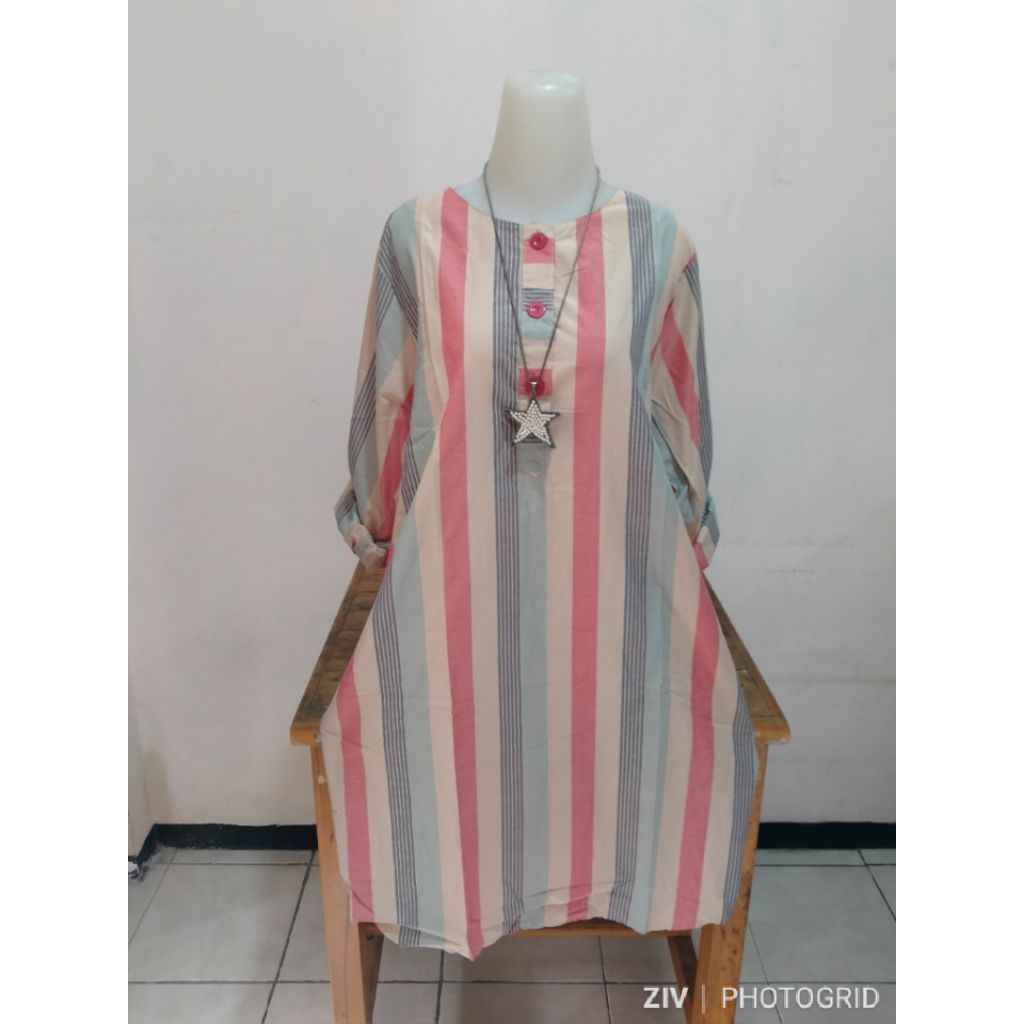 TUNIK MOTIF GARIS GARIS WANITA T1721