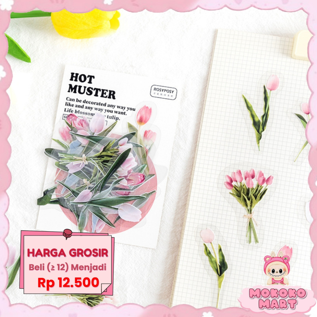 

MM ROSYPOSY Stiker PET FLOWER Sticker Decor Planner DIY Scrapbook Bunga Stiker Dekor Stiker - RP02