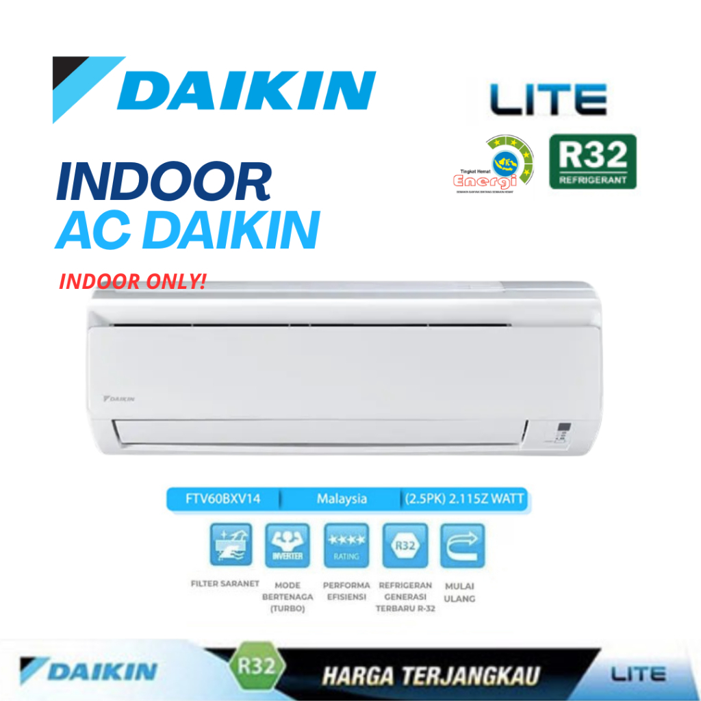 INDOOR AC DAIKIN MALAYSIA FTV60CXV14 ( HANYA INDOOR SAJA )