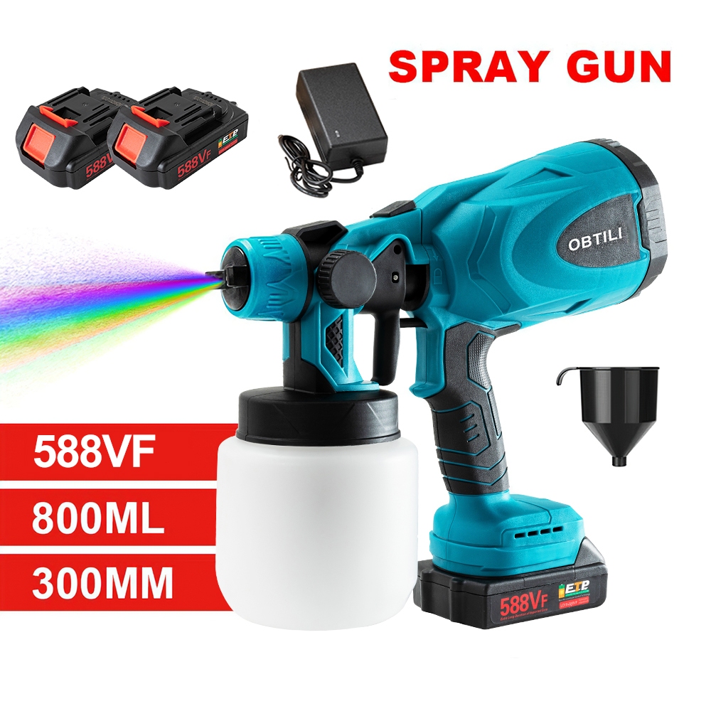 Ready Paint Mesin 800ML High Power spraygun cat semprot with Baterai 588VF