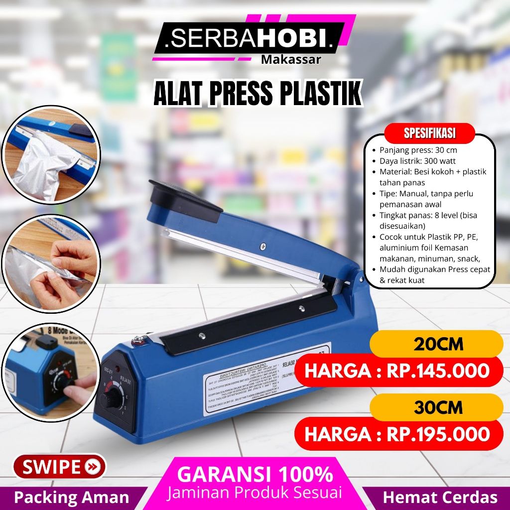 Alat Press Plastik Manual 30cm FS-300 | Press Kemasan Makanan Snack Minuman