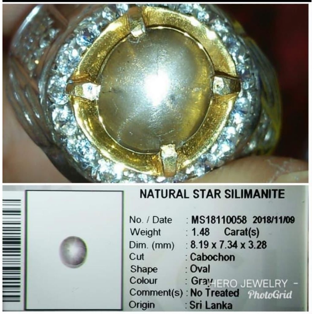 RARE. NATURAL STAR SILLIMANITE Ada alexandrite chrysoberyl batu mata kucing emerald beryl zamrud col