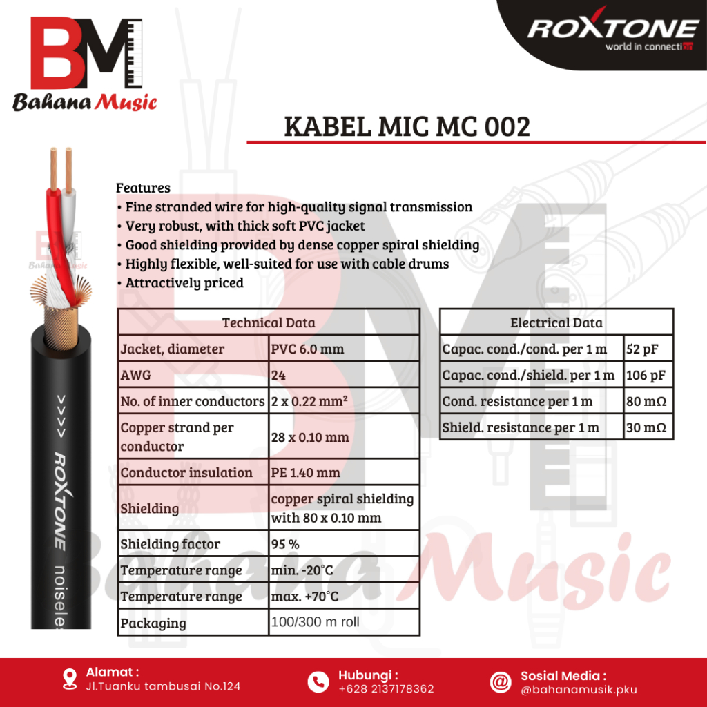 KABEL MIC ROXTONE MC 002