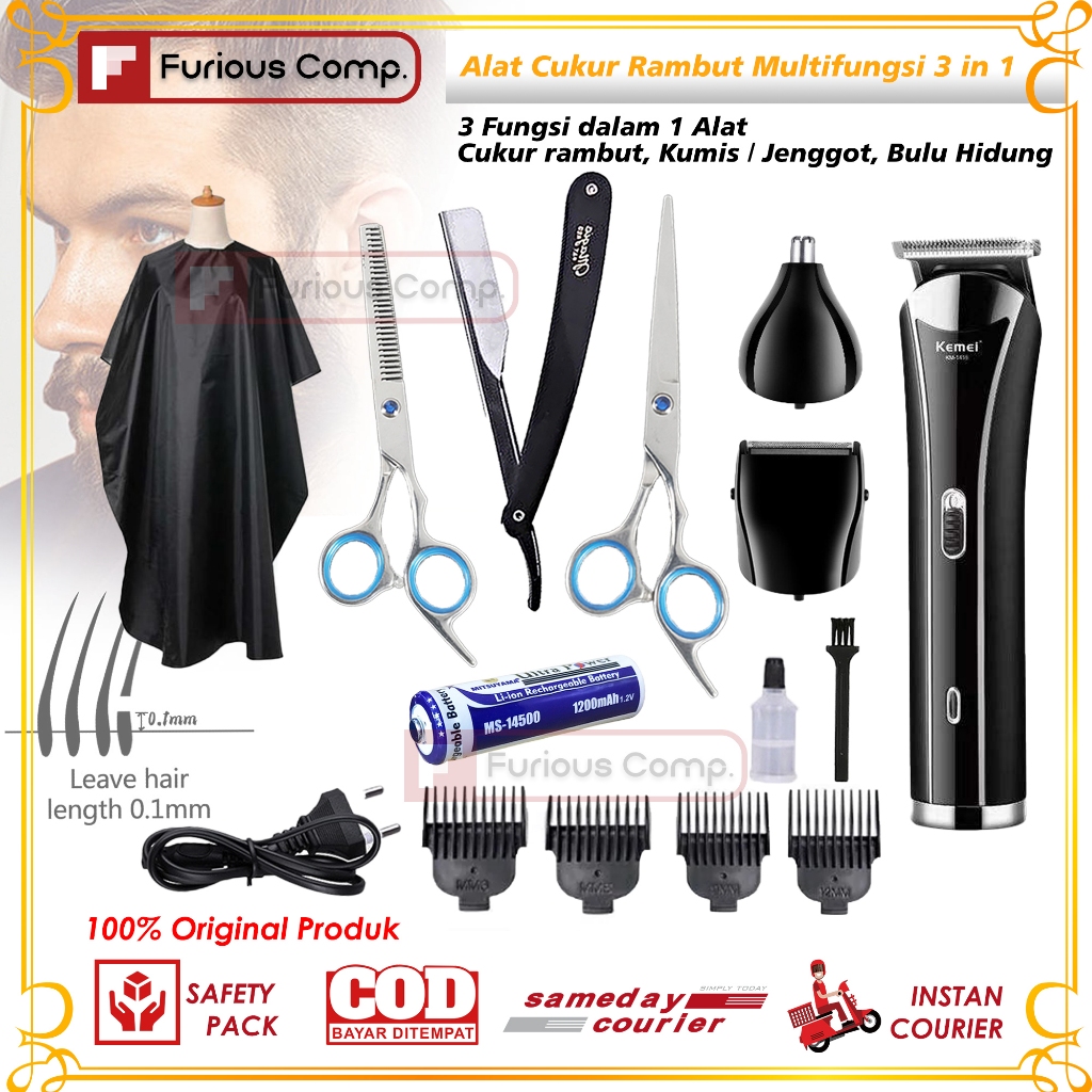Alat Cukur Rambut Multifungsi Mesin Cukur Rambut Baterai Cukuran Kumis Jenggot dan Bulu Hidung