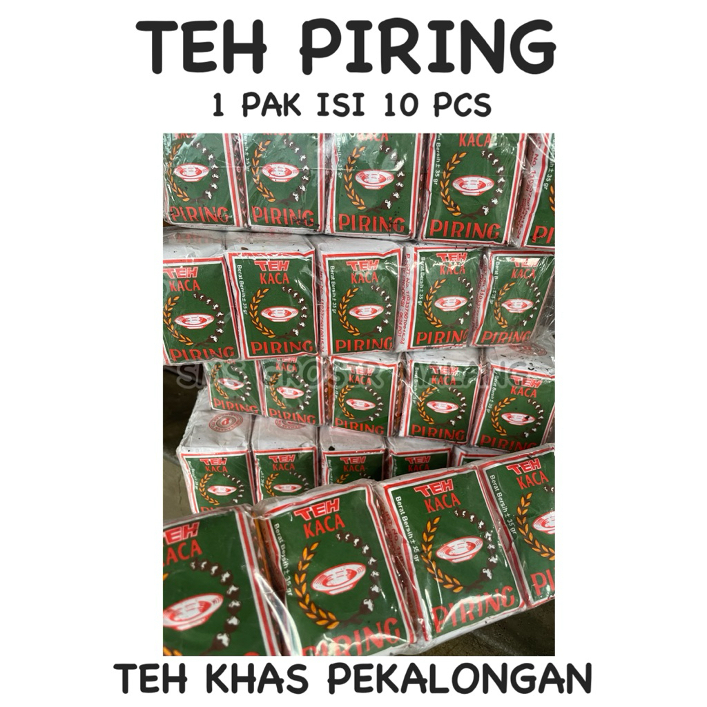 

TEH PIRING PEKALONGAN / TEH TUBRUK / TEH SERBUK / TEH WANGI 1 PAK ISI 10 pcs