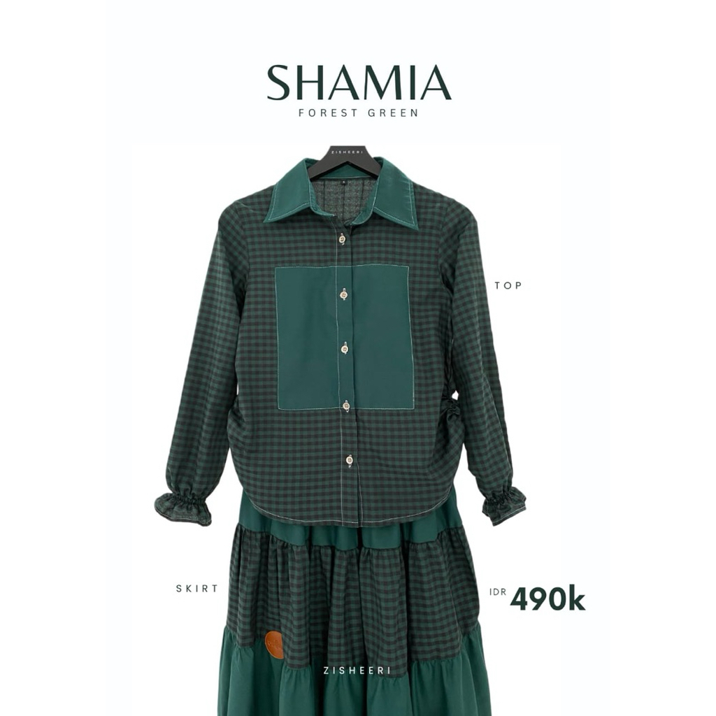 ZISHEERI SETELAN WANITA SHAMIA FOREST GREEN SAMIA SAMHIA