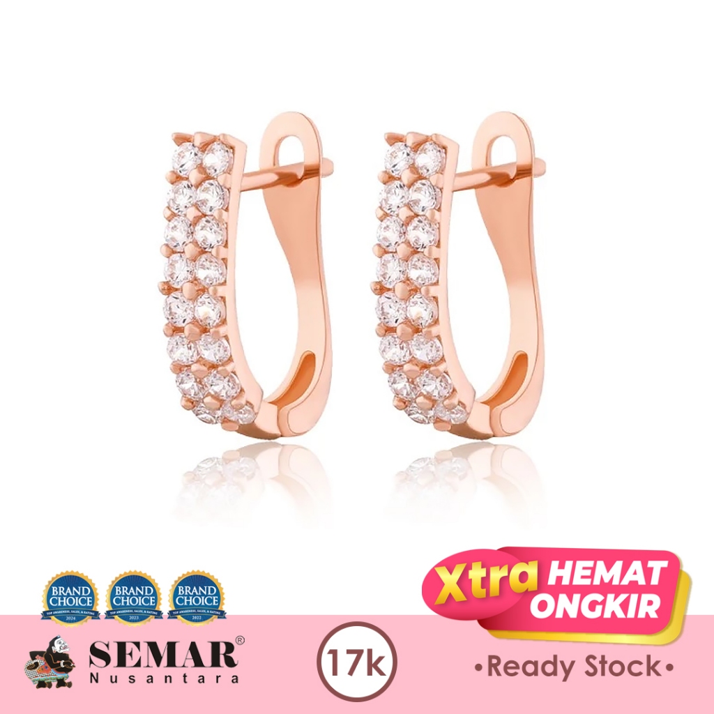 Anting Emas List Leta Rose Gold 17K Semar Nusantara