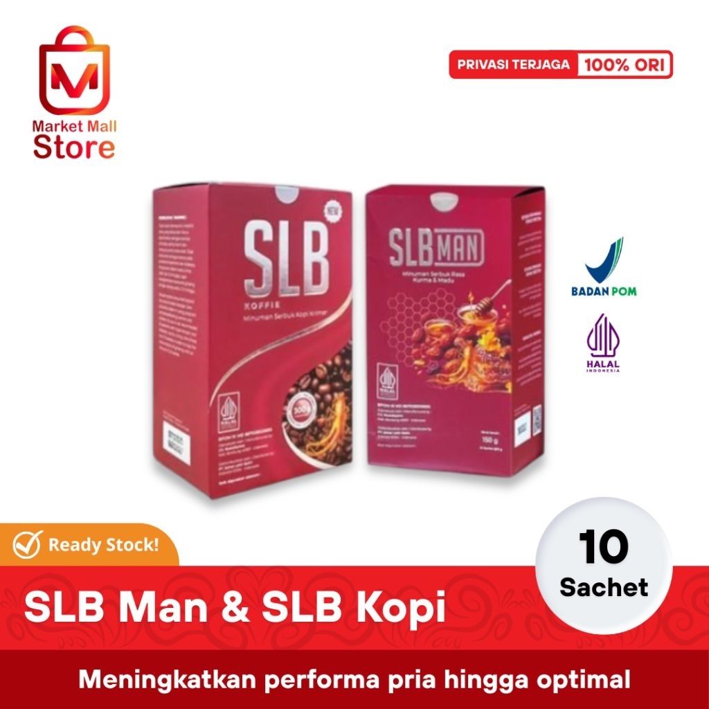 SLB Man Ginseng Minuman Serbuk Kesehatan Pria Rasa Kurma Madu & Kopi SLB Minuman Serbuk Koffie Krime