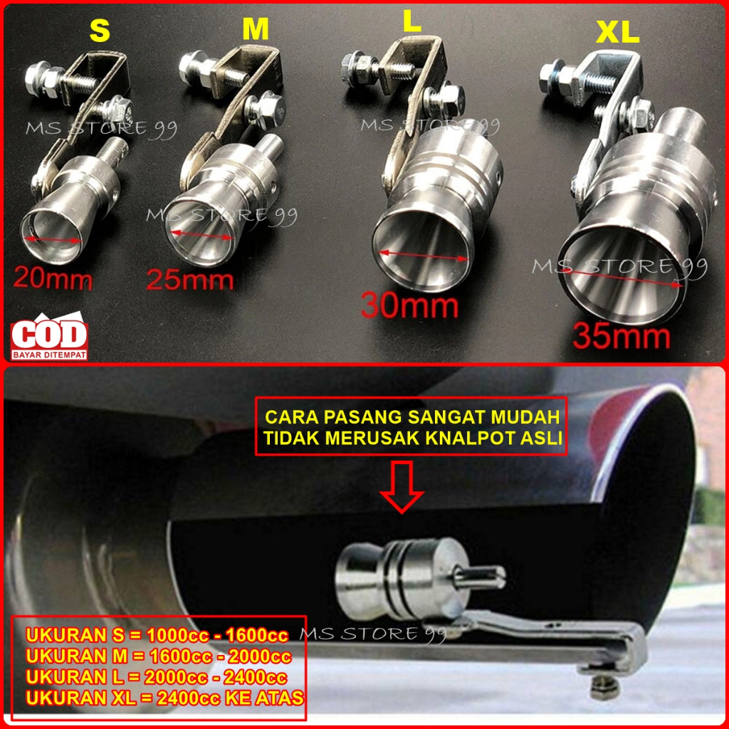 Turbo Whistler Knalpot Mobil Whistle Peluit Siul Suara Kenalpot Turbo MSJ