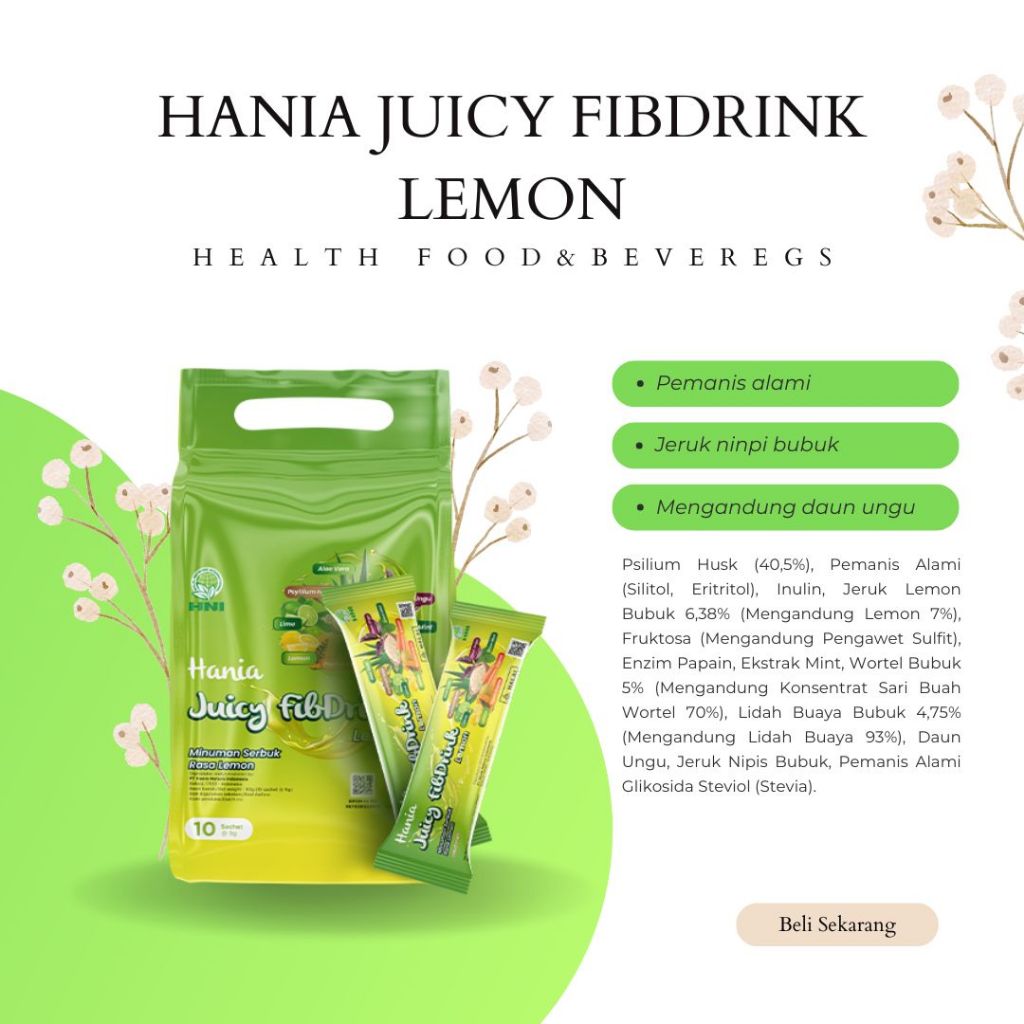 

Hania Juicy Fibdrink Lemon Hni Hania Juicy Fib Drink