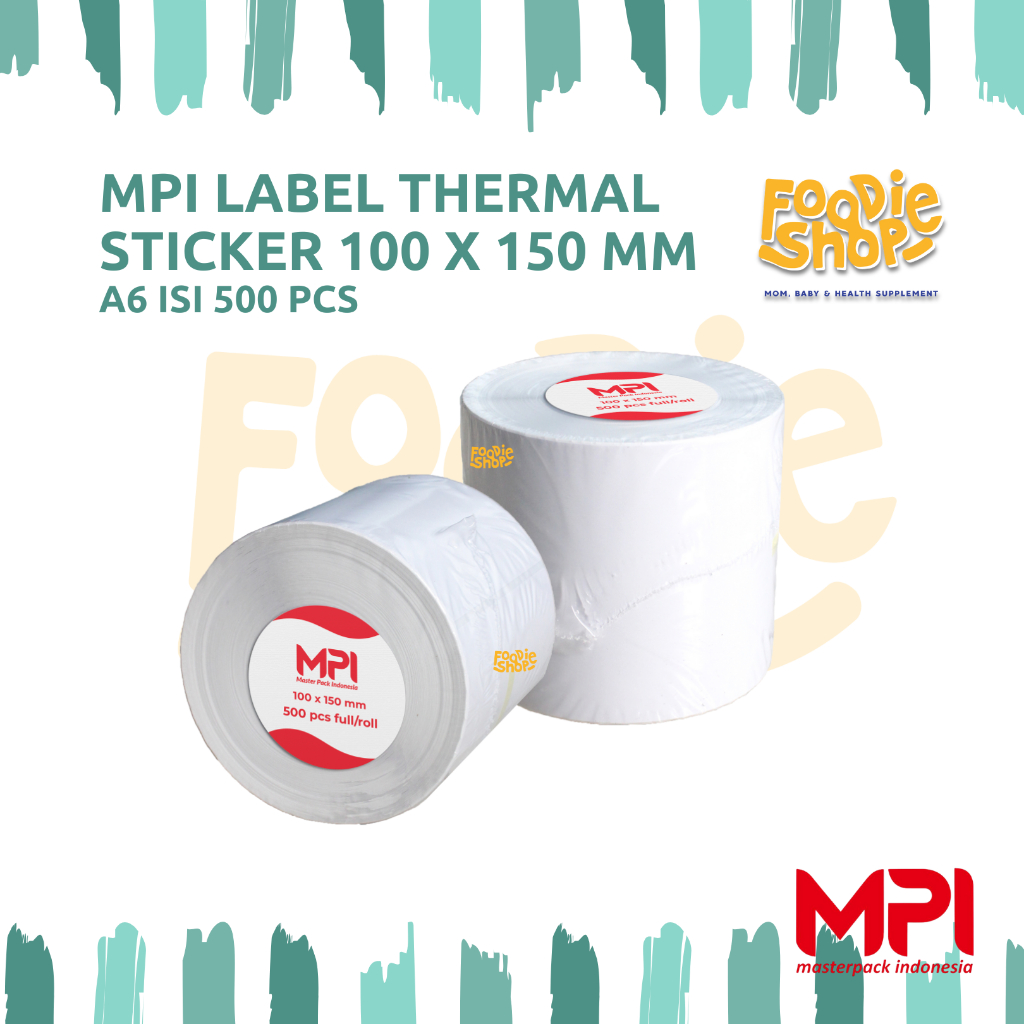 

Label Thermal Sticker 100 x 150 mm A6 isi 500 pcs