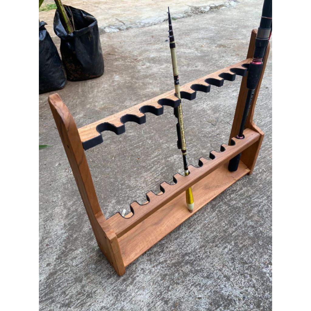 RAK JORAN PANCING/RAK STICK BILYARD,STICK GOLF kayu jati finishing plitur