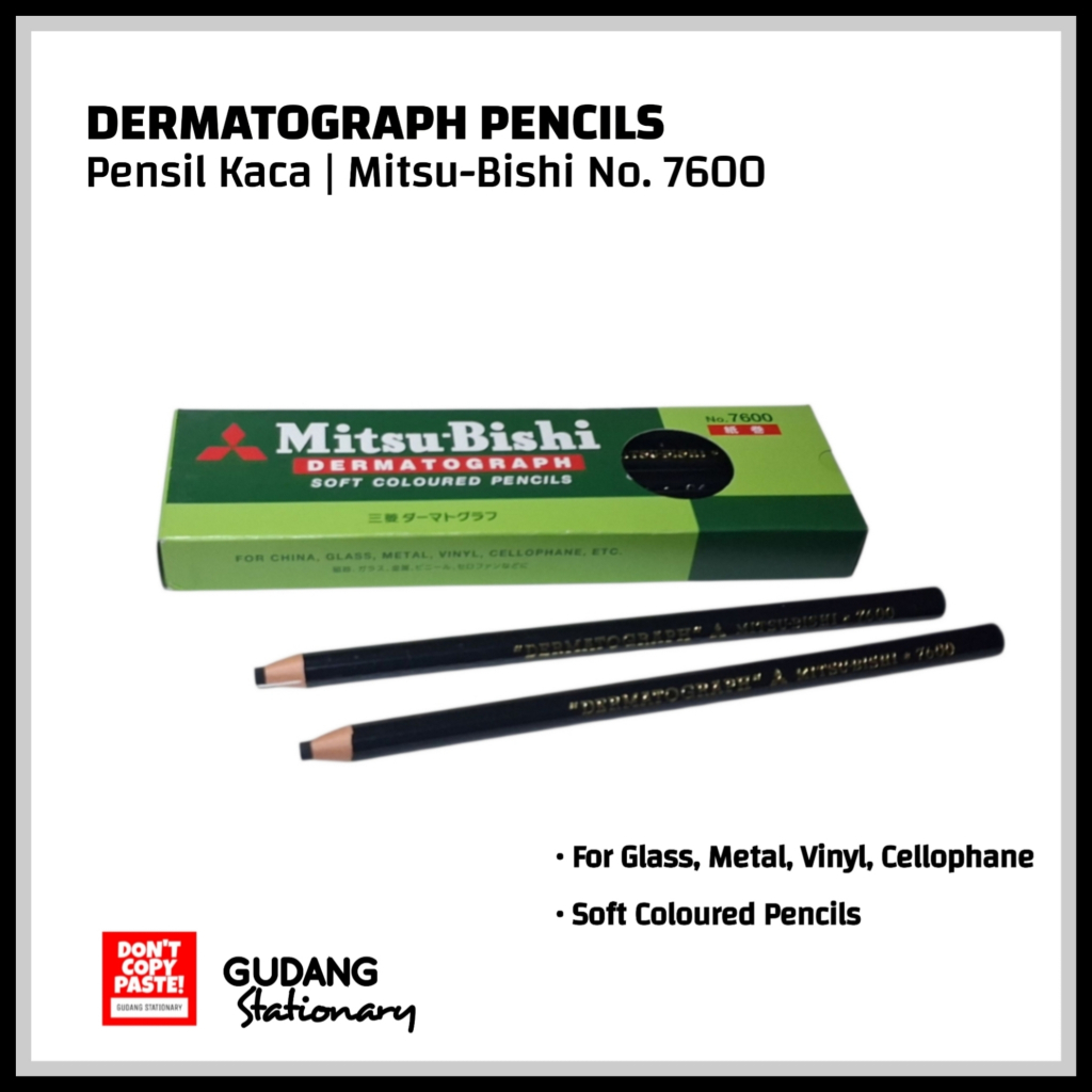 

Pensil Kaca Dermatograph 7600 MITSU-BISHI Hitam [ 1 Piece ]