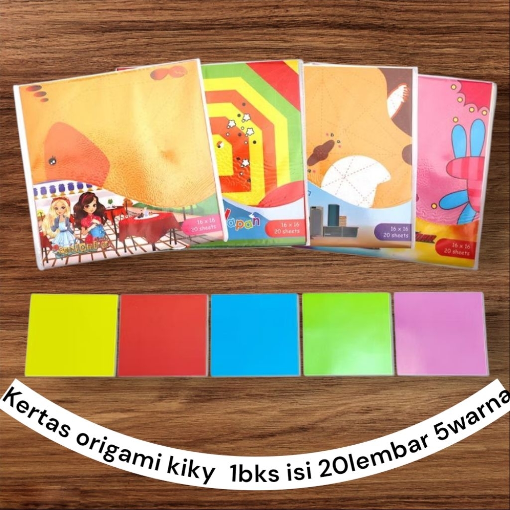 

Kertas Origami KIKY 1bks isi20lembar 5warna