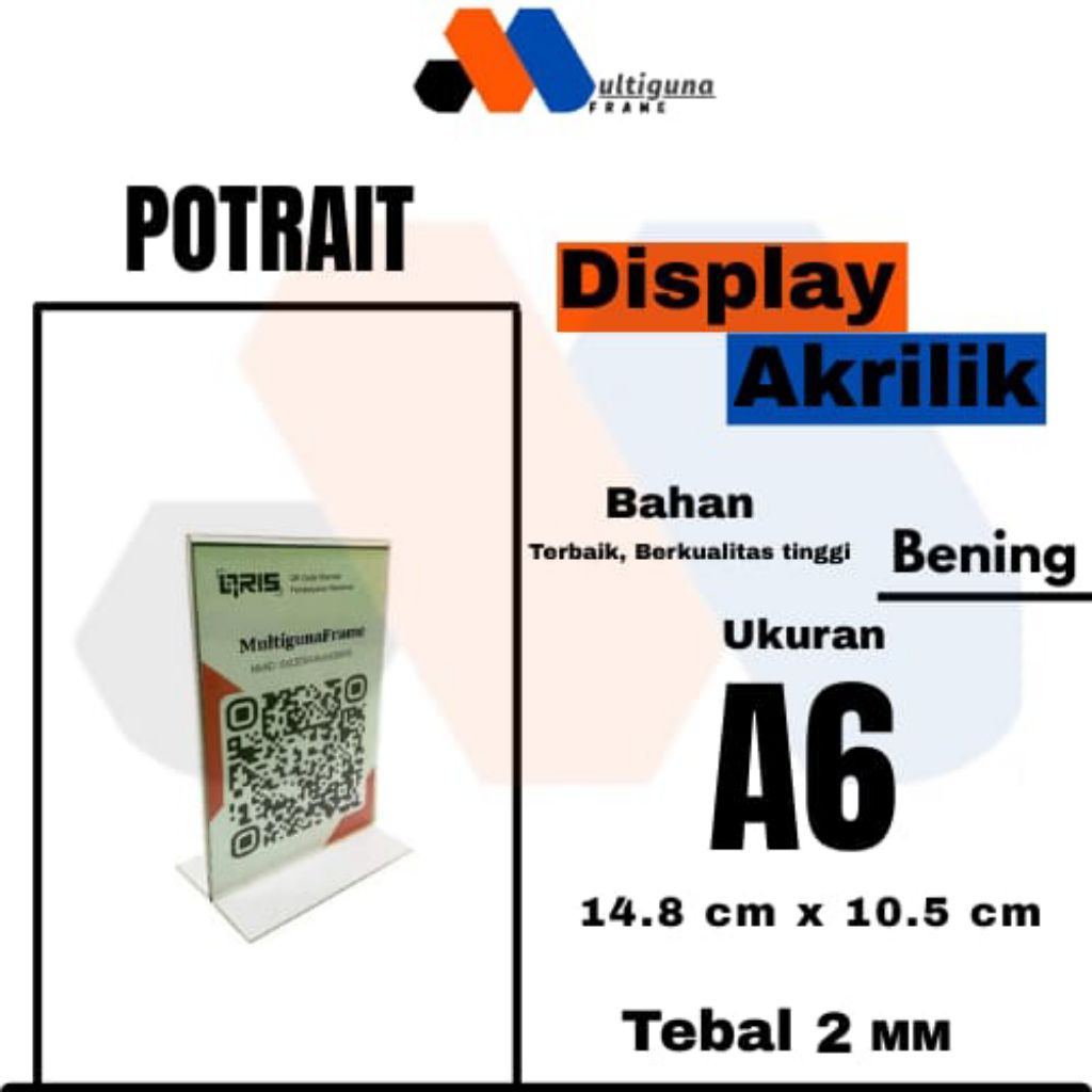 

Tempat Brosur Display Menu Standing Akrilik Acrylic Tempat Brosur Menu Qris A6 TIPE T Tebal 2mm