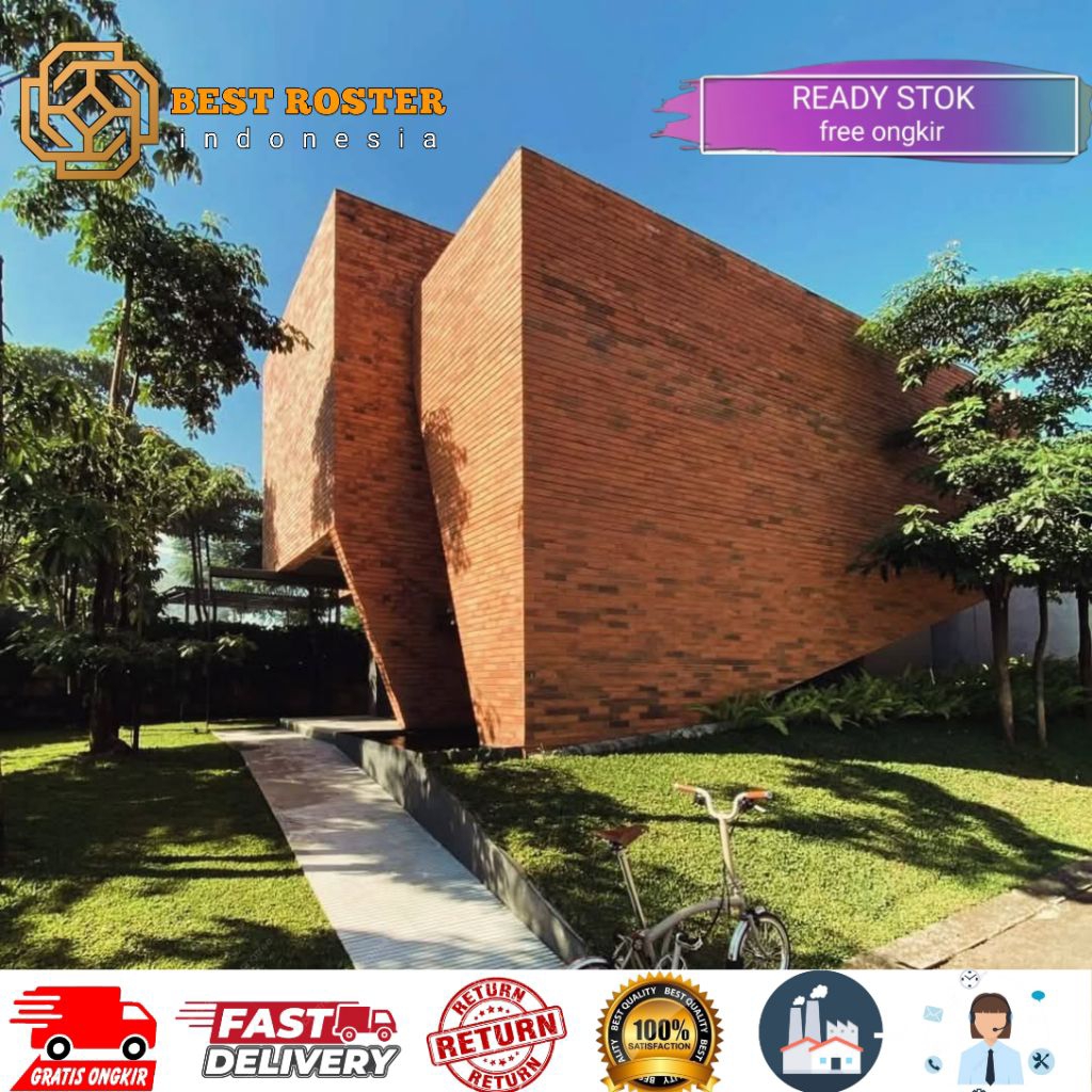 Bata Tempel Dinding Expose Tanah Liat Teracota