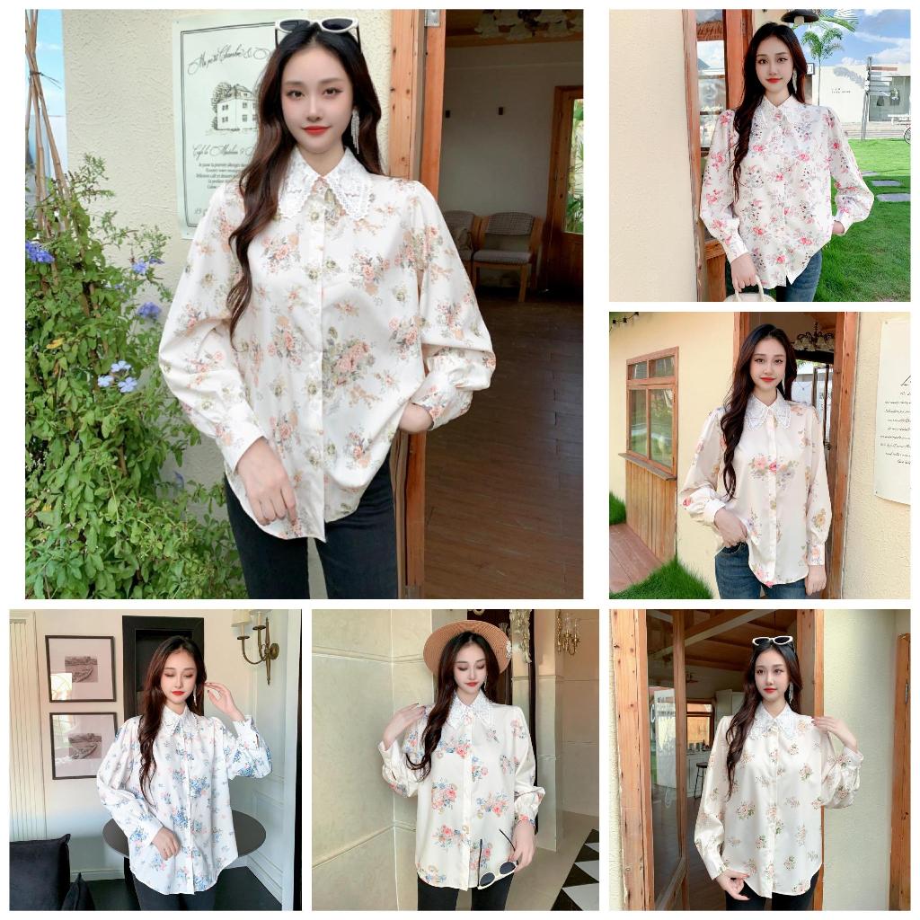 KEMEJA WANITA IMPORT / KEMEJA SATIN IMPORT / KEMEJA BUNGA SATIN IMPORT C1/C2/C3