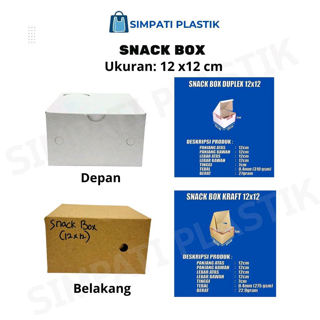 

(Isi 100pcs) Snack Box 12x12/310gr dan 275gr/Dus Kue jajanan