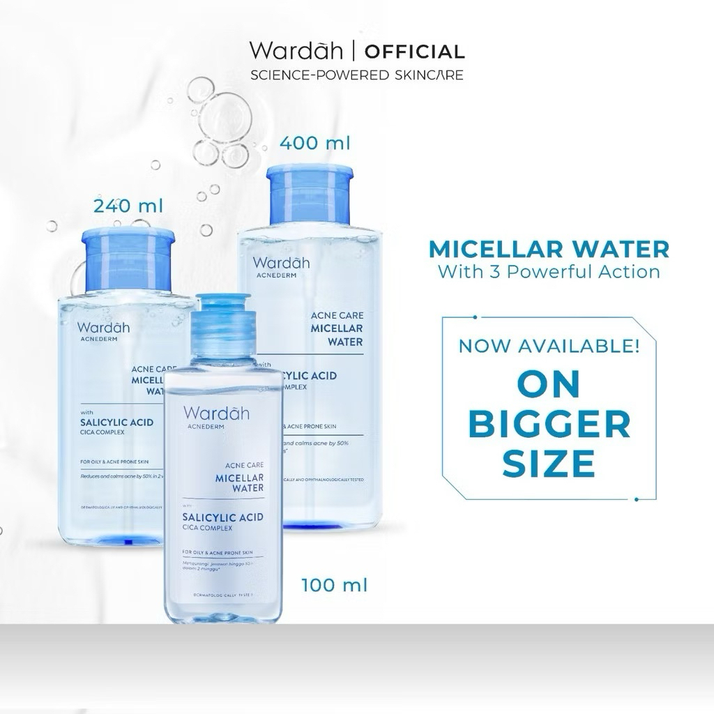 WARDAH ACNEDERM ACNE CARE MICELLAR WATER / WARDAH ACNEDERM MICELLAR WATER / WARDAH ACNE DERM MICELLA