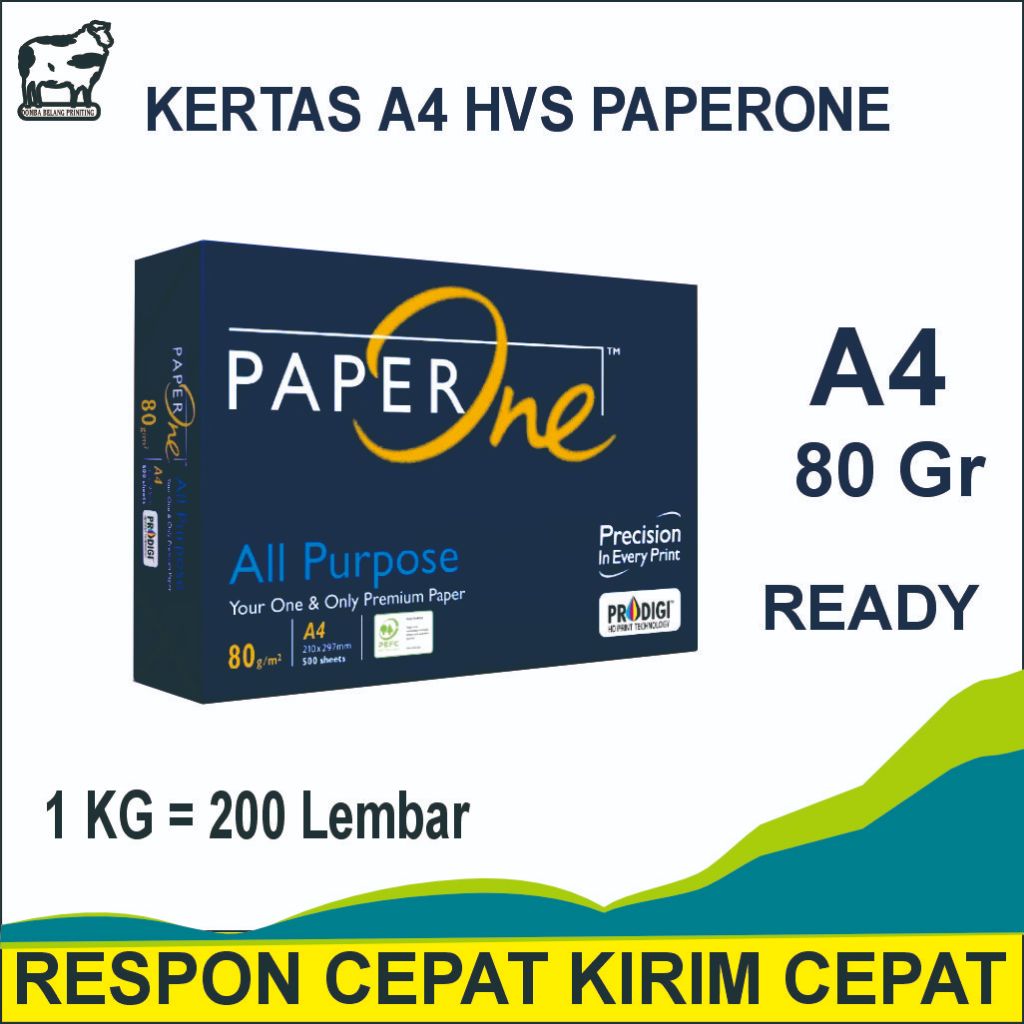 

Kertas Paperone A4 80 Gram Biru 1 KG (200 LEMBAR): Kertas Print High Qulity Papers