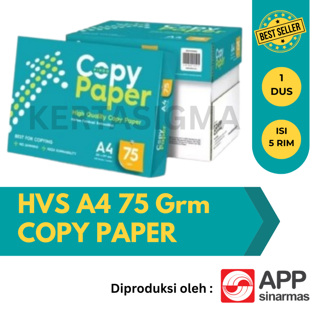 

Copy Paper Kertas Hvs A4 75 Gram 70 Gram 1 Dus 5 Rim Warna Putih Kertas Print Fotocopy