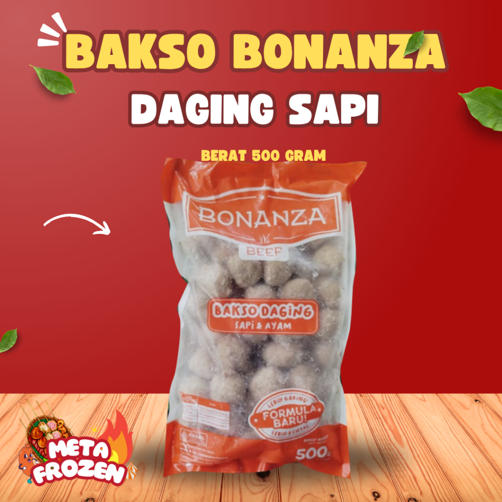 

Bakso Sapi Bonanza (50pcs) Kemasan 500gram - Frozen Food Daging Sapi