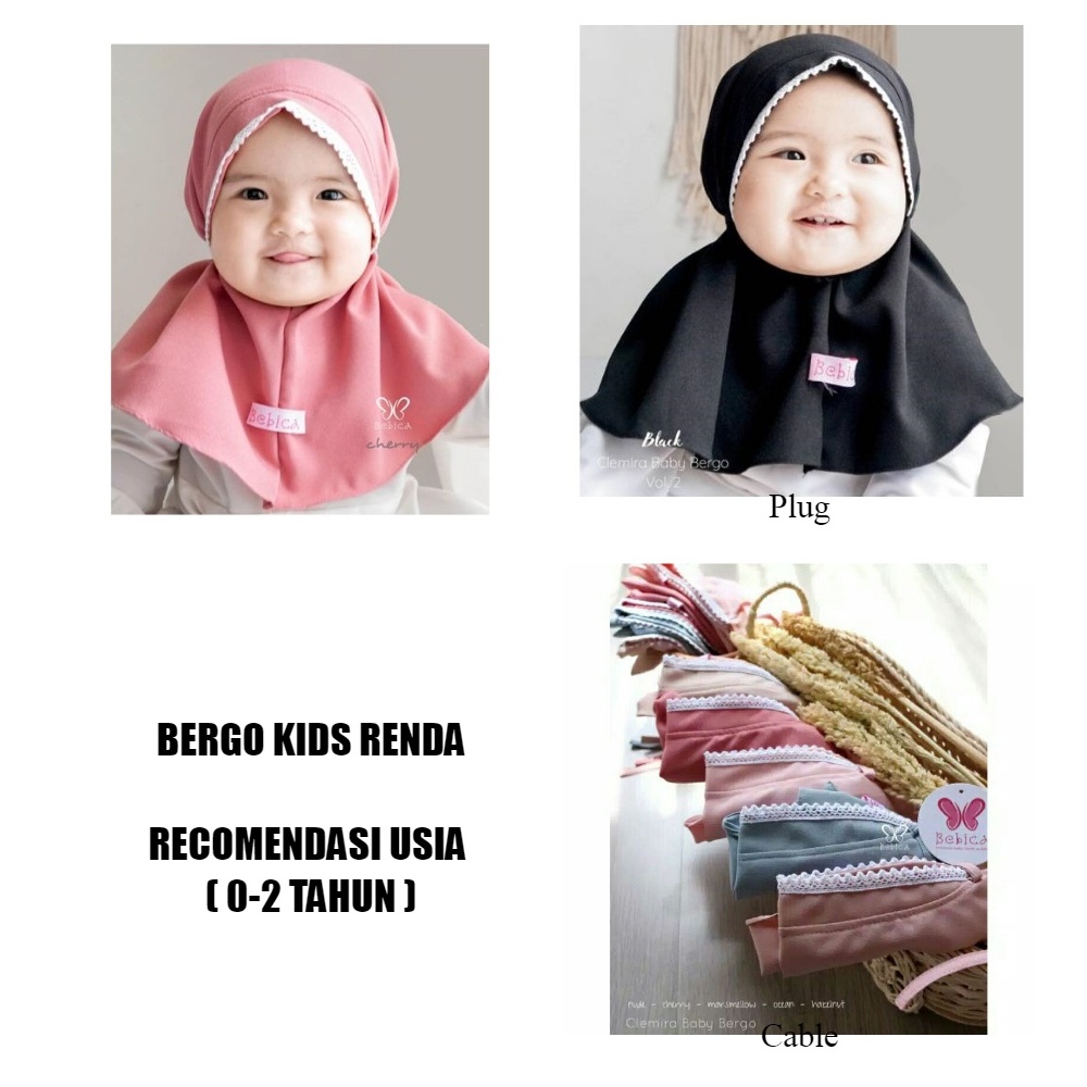 Jilbab Bayi 0-12 Bulan | Hijab Anak Newborn – 1 Tahun Bahan Diamond Premium Adem Instan Lucu