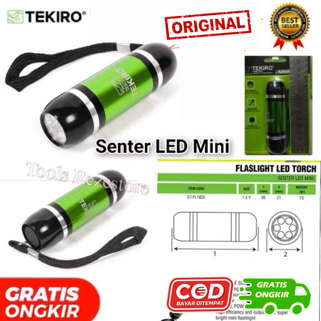 TEKIRO SENTER LED MINI ORIGINAL FLASHLIGHT TOOLS senter mini senter led senter lampu