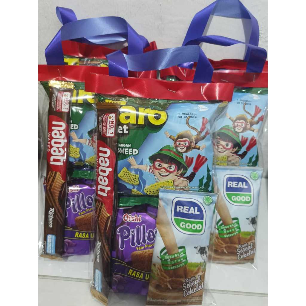 

Promo paket snack ulang tahun anak 10 bungkus dengan 4 varian