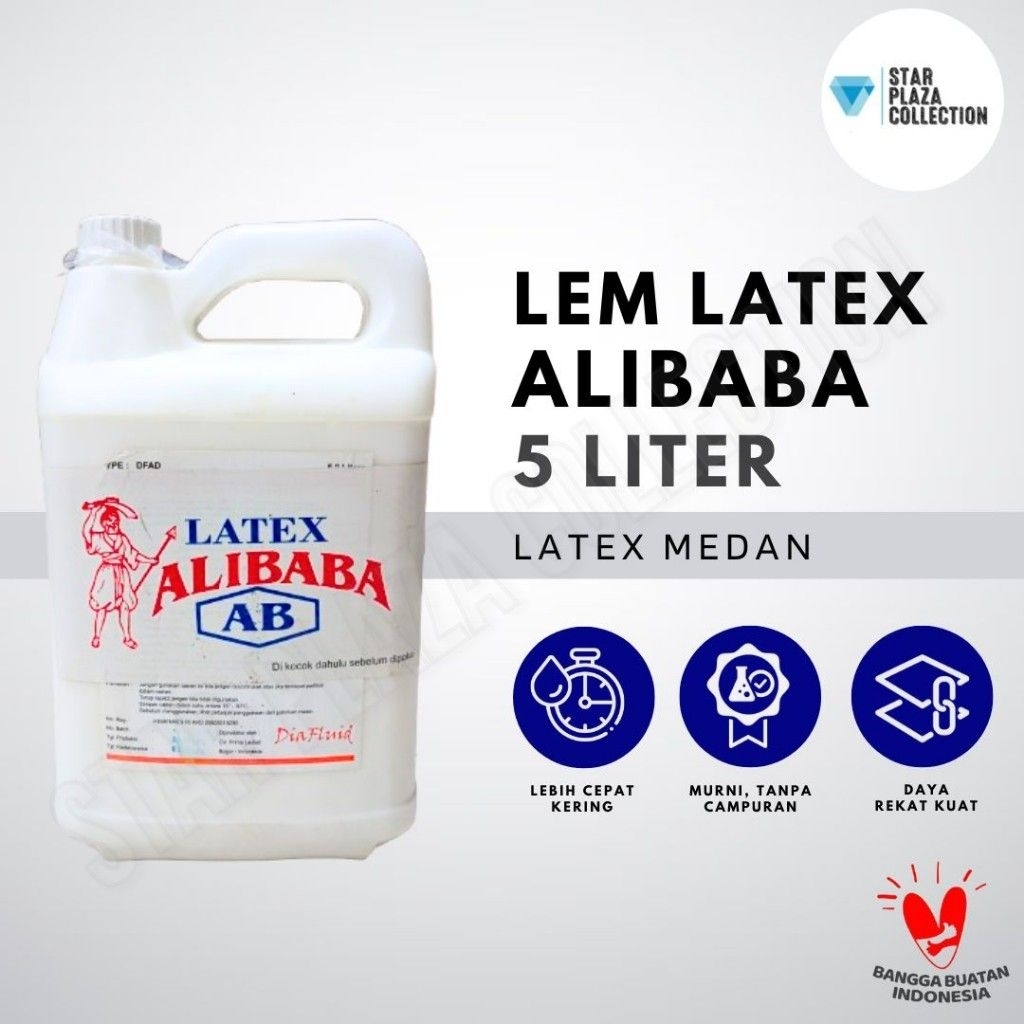 

Lem Latex Cair Medan Alibaba / Lem Latek Alibaba Murni Lem Lateks Serbaguna untuk untuk Busa / Kulit / Kanvas - GALON 5 LITER / JERIGEN 5 LITER