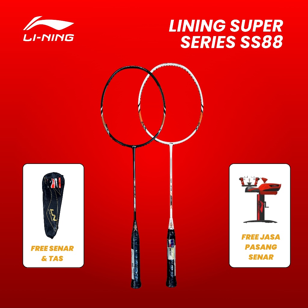 Lining Super Series SS88 | Raket Badminton | FREE Tas + Senar | Original | Head Heavy | Raket Buluta