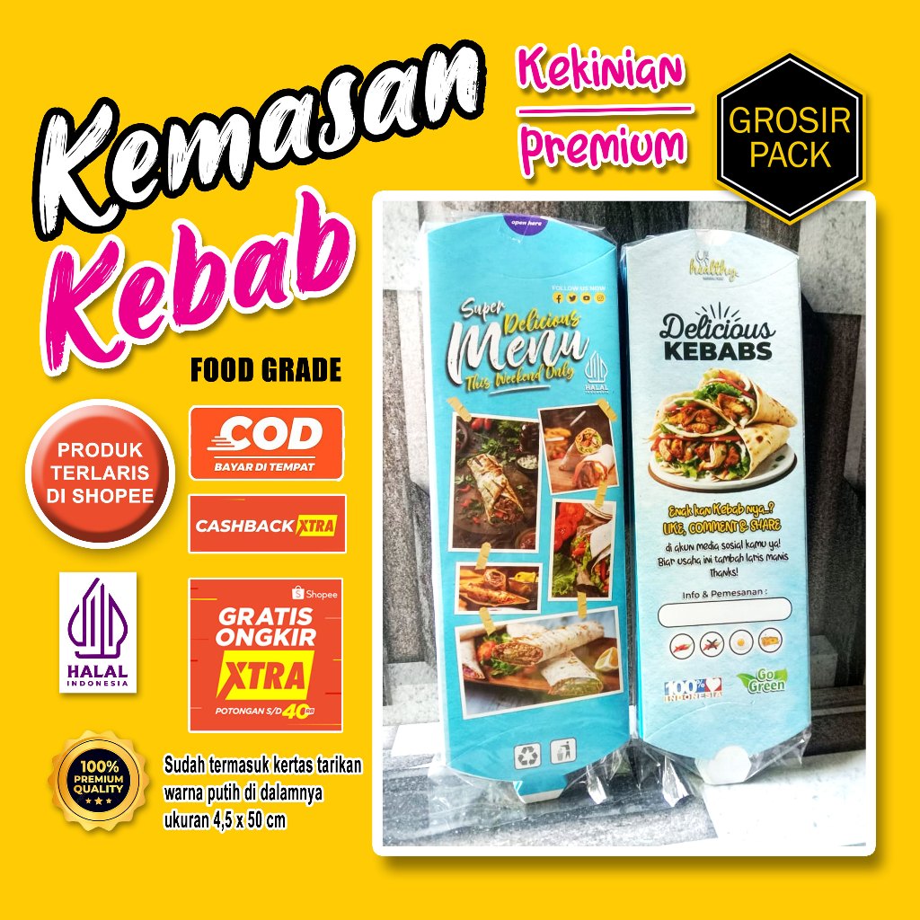 

Jual Dus Kebab (isi 20pcs) Kotak Kemasan Kebab Box Kebab Dus Kebab Premium