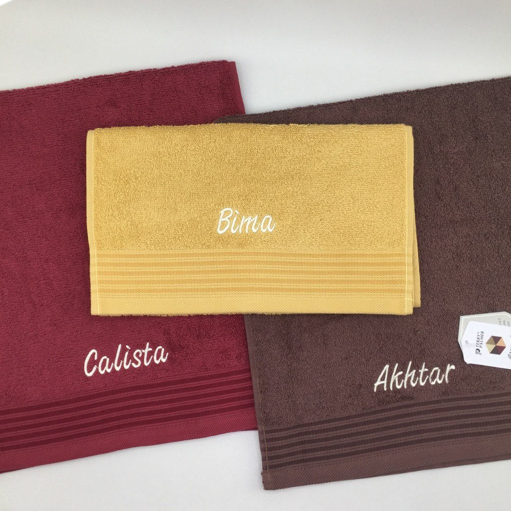 Jasa Bordir Tulisan / Nama Handuk