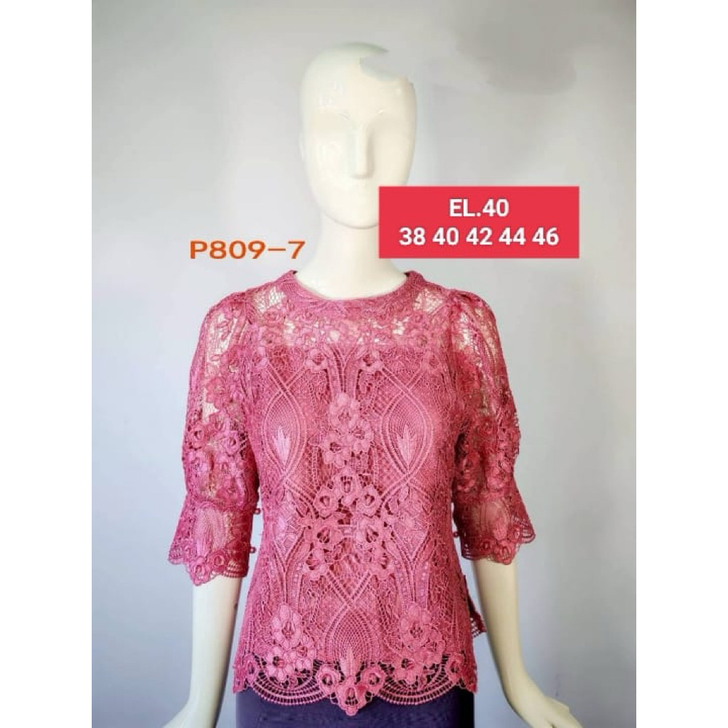 Ready Stok Atasan full brokat import by pink butik P809/7