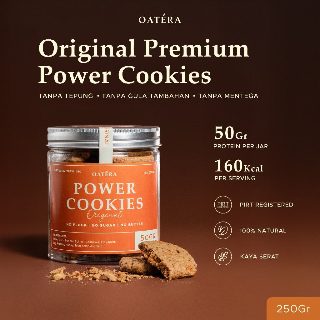 

Premium Oatmeal Power Cookies - Original 250gr - Oatera High Protein Diet Cookies