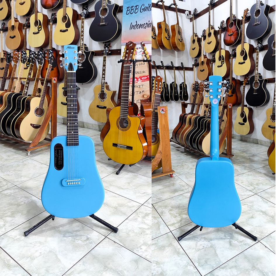 Gitar Original Lokal Athena Lava Gitar Lokal Berkualitas Gitar Biru Cerah Gitar Cantik