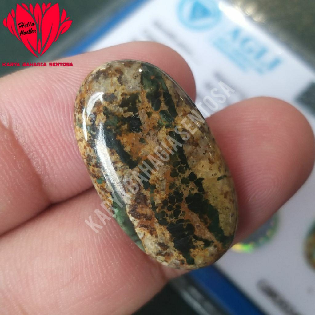 Grand Collector Selection Batu Permata Alami Pirus Persia Hijau Kedondong Natural Turquoise Sertifik