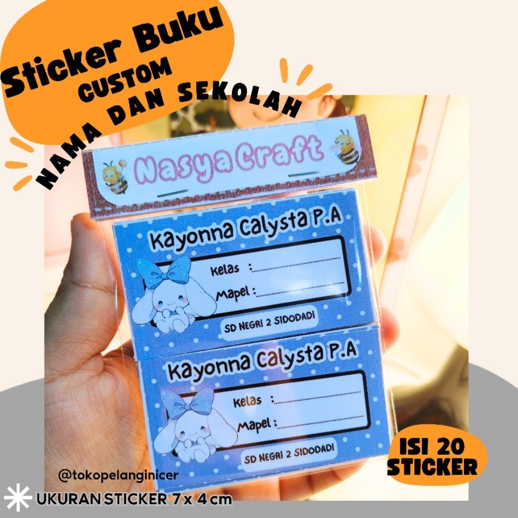 

Stiker Label Nama Buku Custom Nama Cinnamoroll/Isi 20 Pcs | Sticker Buku Sanrio Cinamorol Karakter Lucu Anti Air.