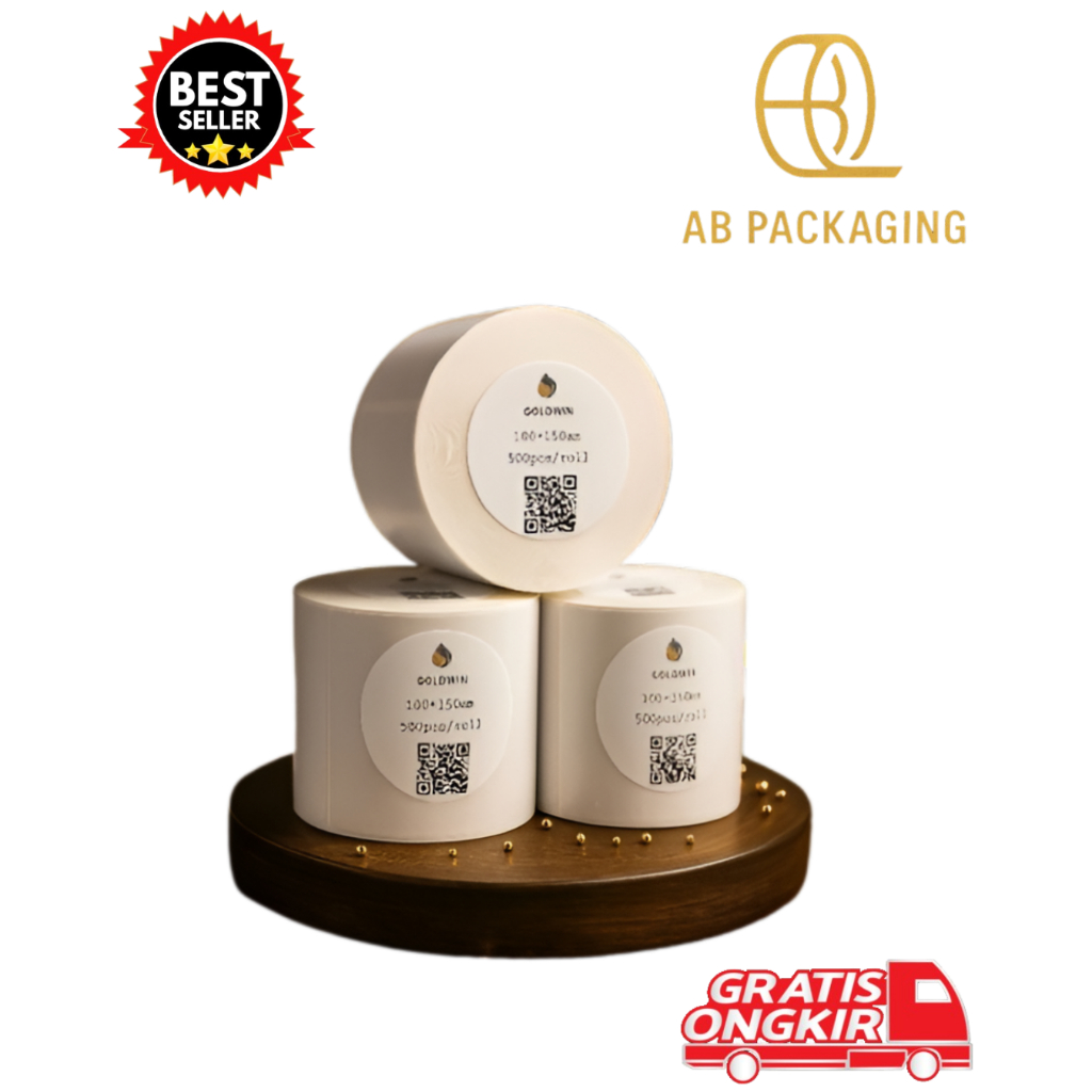 

Label Barcode 1pcs 100x150MM Goldwin / Sticker Thermal Resi ISI 500 LEMBAR