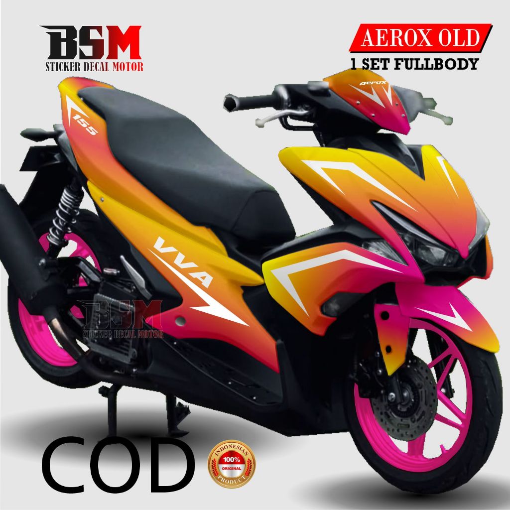 Decal Aerox Old 155 Sticker Custom Fullbody Basic Kuning Gradasi