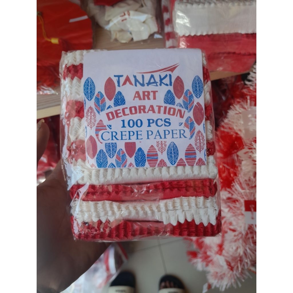 

Kertas Crepe Merah Putih / Kertas Kobot Potongan Merah Putih