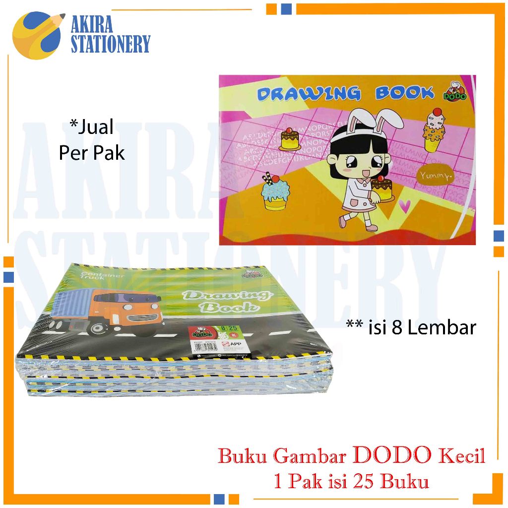 

Buku Gambar Dodo Kecil 8K isi 25 buku / Small Drawing Book 8 K / Buku Sketsa Mengambar Kecil Untuk TK SD 1 Pak isi 25 BUKU