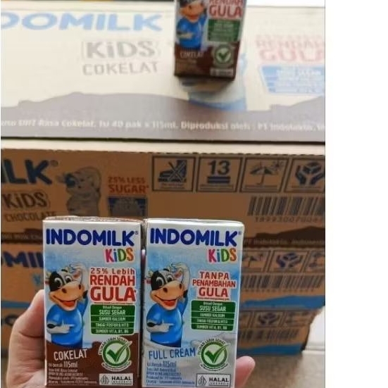 

Indomilk Kids Susu UHT Fullcream TANPA GULA Coklat Rendah Gula Ready siap kirim exp April 2026