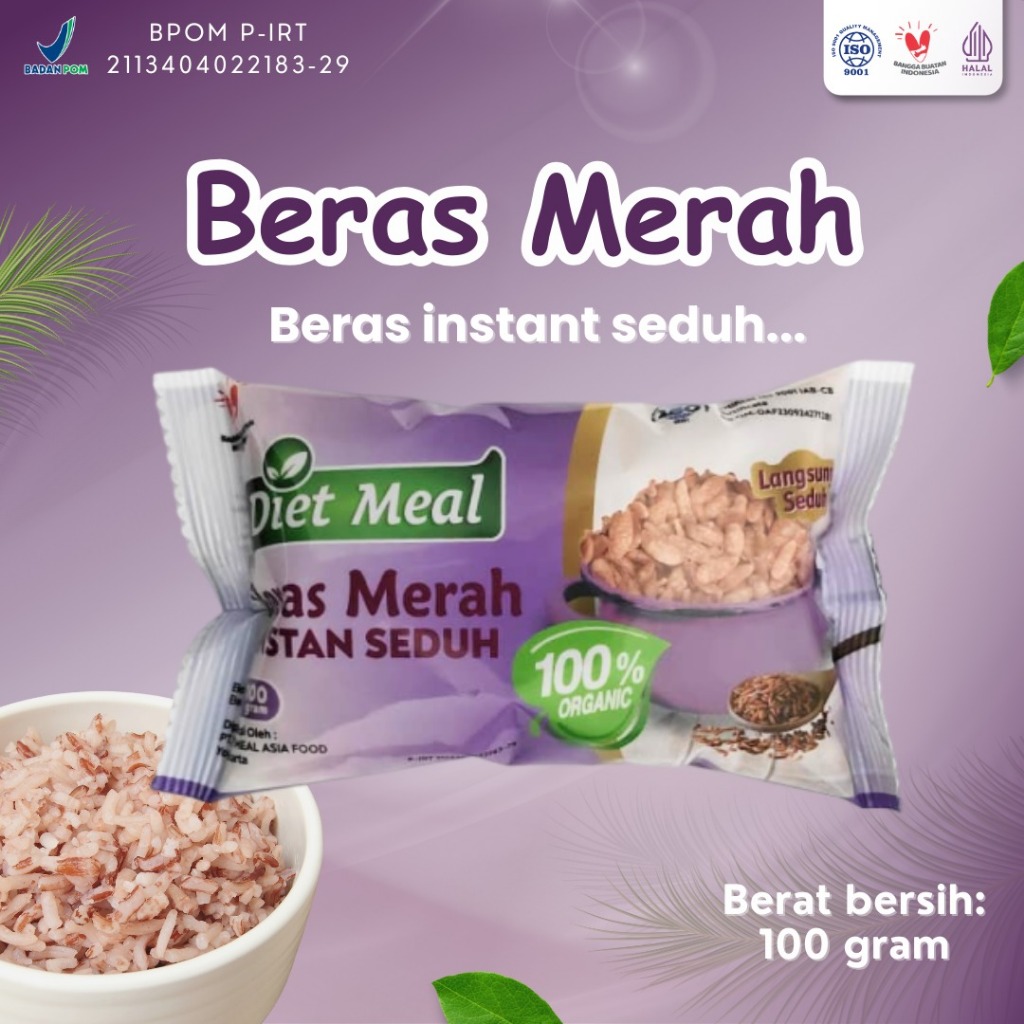 

Dietmeal Beras Merah Instan Seduh Praktis Kemasan 100Gram