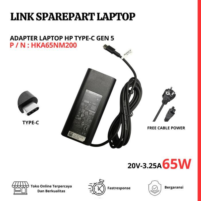 Adaptor Casan Laptop 20V3.25A USB-C 65W TPN-CA21 EliteBook 840 G9 14" i5-1245U Chromebook 14 G7