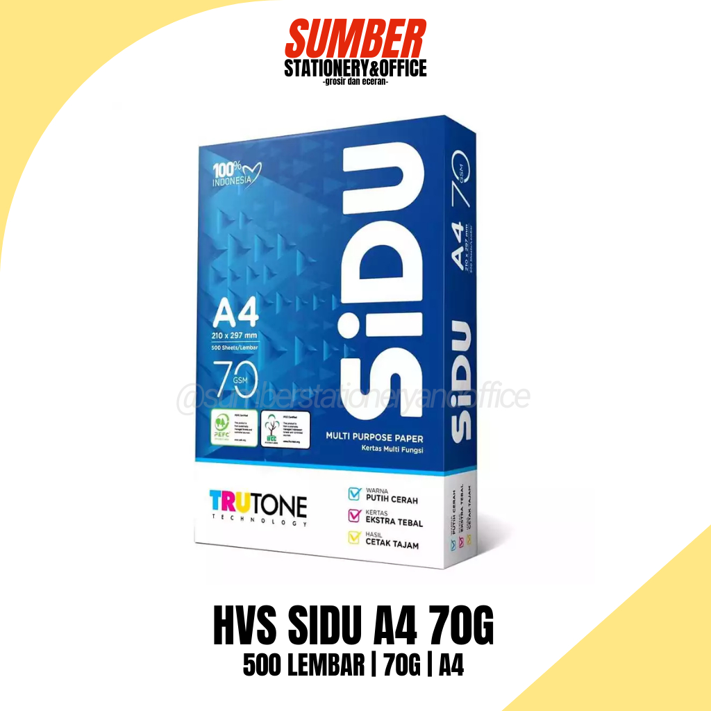 

[1 RIM] KERTAS HVS SIDU 70GR/75GR (HVS-SD-A4-70)
