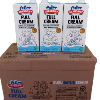 

KARTONAN Susu UHT Full Cream Grandairy 1 Liter (12pcs)