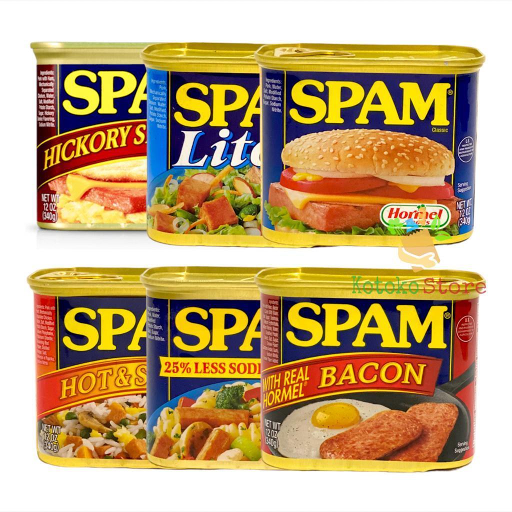 

SPAM Classic Less Sodium Lite Bacon / SPAM Kaleng / SPAM Hormel Daging Babi Kaleng 340gr