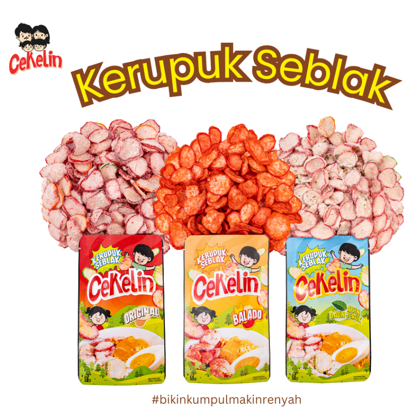 

CEKELIN KERUPUK SEBLAK Berat 50gr Cemilan Kerupuk